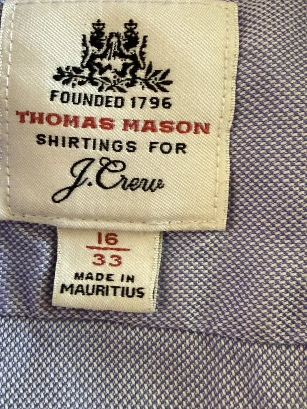 J. Crew Thomas Mason Slim Fit Dress Shirt | Periwinkle Lavender Blue |  16